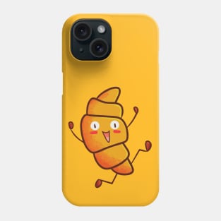 Cute Croissant Running Happily Phone Case