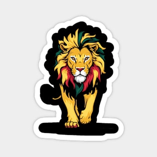 Lion Juneteenth Cool Black History African American Flag Magnet