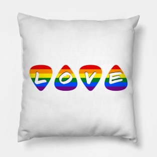 Love Pride Flag Guitar Picks Pillow