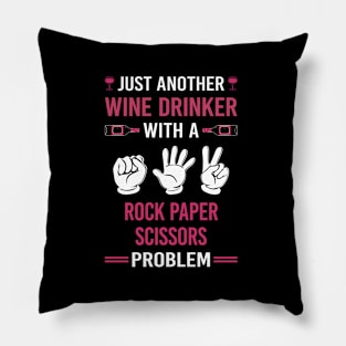 Wine Drinker Rock Paper Scissors Pillow