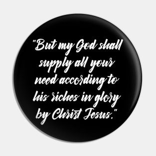 Philippians 4:19 Bible Verse KJV Text Pin