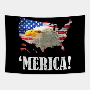 Patriotic eagle merica usa flag 4th of July outfit Tapestry