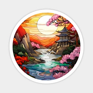 Cherry Blossom Temple Magnet