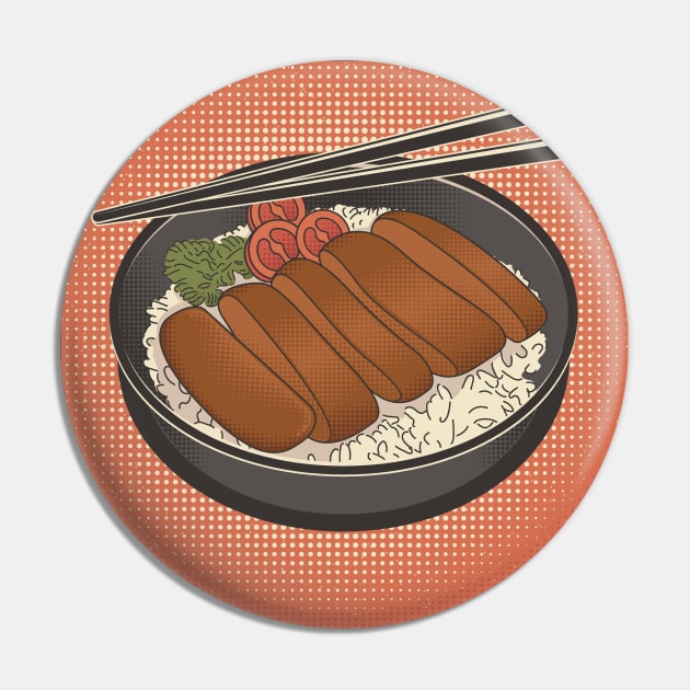 Retro Japanese Teriyaki Poster T-Shirt Pin by MaypopHouseDesigns