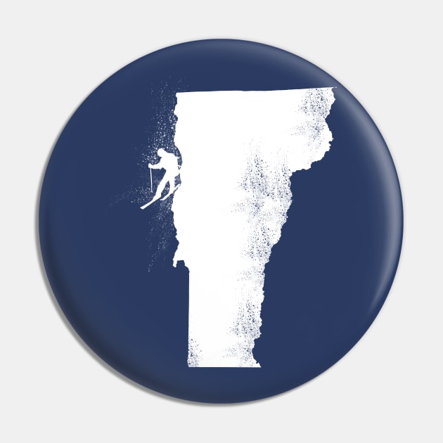 Ski Vermont Skier Pin by HungryDinoDesign