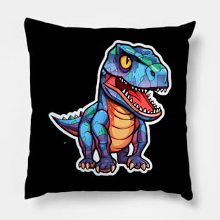 Colorful Geometric Dinosaur Pillow