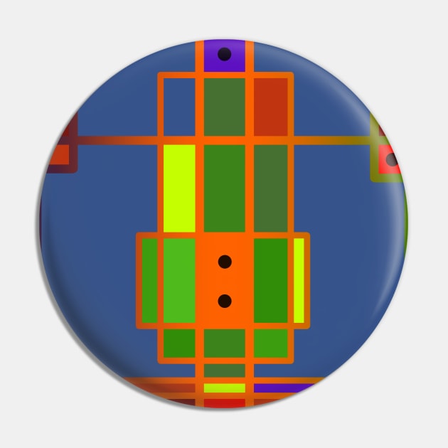 Colorful Abstract Geometric Shape Pattern ("Walled Garden") Pin by Davey's Designs