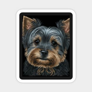 Super Cute Yorkshire Terrier Puppy Portrait Magnet