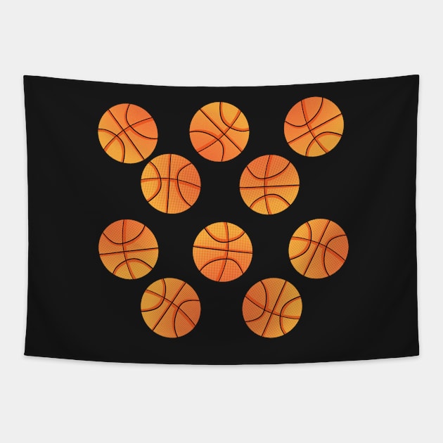 Basketball Brigade Pattern Tapestry by LaurenPatrick