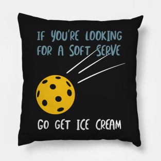 Funny Pickleball Pun Soft Serve Ice Cream Pillow