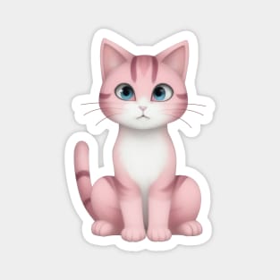 Sweet Pink Cat Magnet