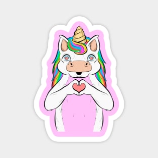 unicorn cute, funny and loving Magnet