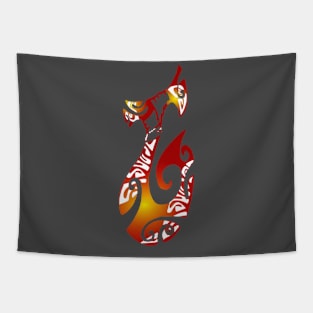 MATAU - Red (Fish hook) Tapestry