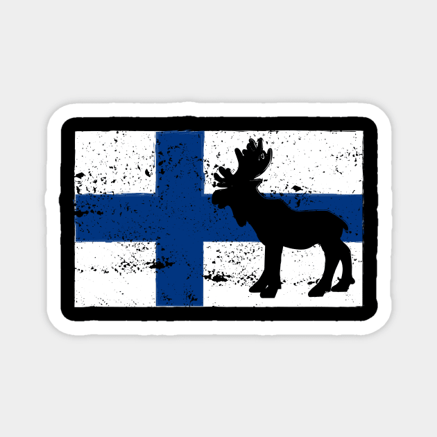 Finland flag moose Magnet by JeZeDe