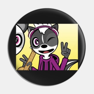 Melody the Guitarist Skunk Pin