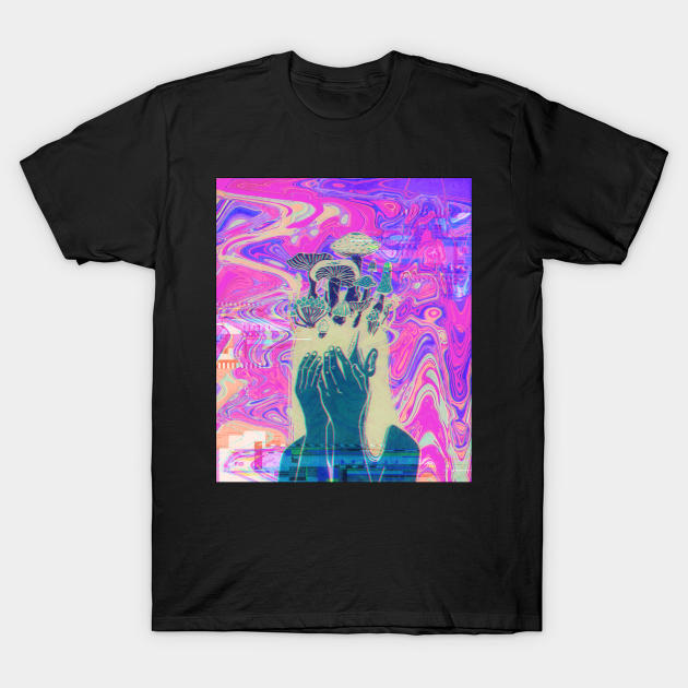 Kidcore Aesthetic Vaporwave Anime Girl Mushroom - Kidcore - T-Shirt