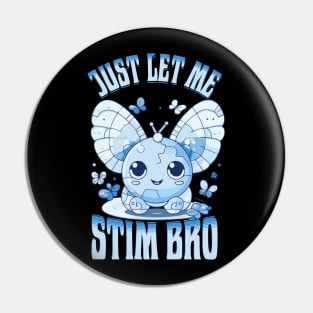 Autism Awareness Supportive Stimming Cute Butterfly Cartoon Tee Pin