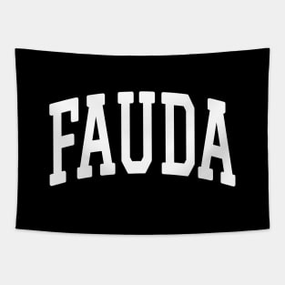 Fauda White Text College Style Tapestry