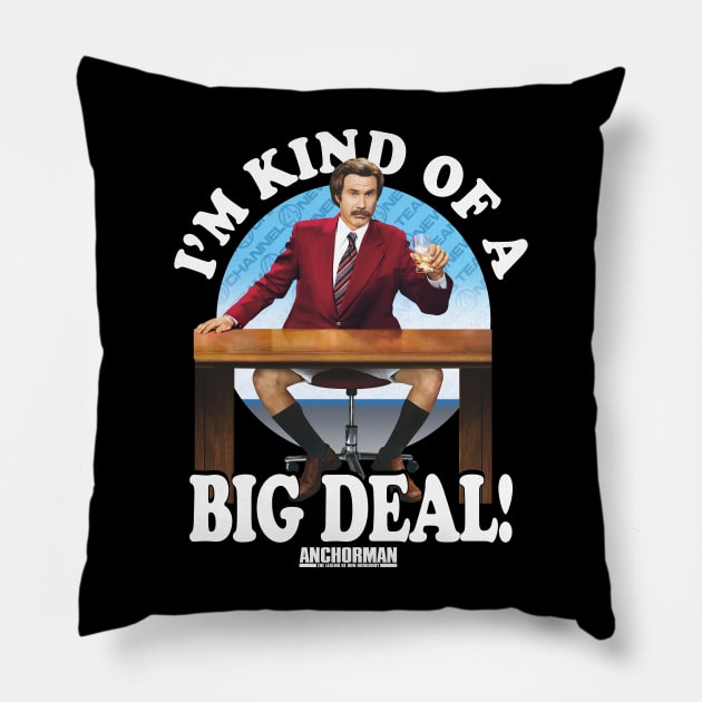 Anchorman Ron Burgundy I'm Kind Of A Big Deal Circle Pillow by Story At Dawn 