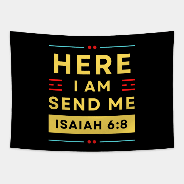 Bible Verse Isaiah 6:8 | Christian Typography Tapestry by All Things Gospel