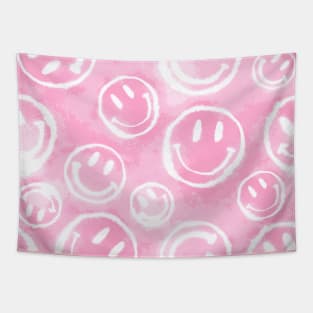 Pink Tie-Dye Smileys Tapestry