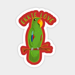 Ekkie Love Cute Green Eclectus Parrot for parrot lovers Magnet