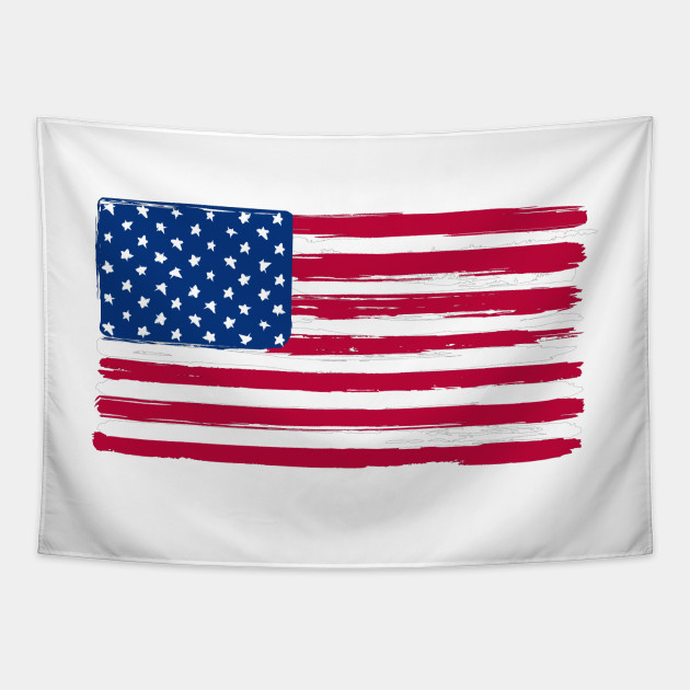 Brush Style American Flag Painting American Flag Tapestry