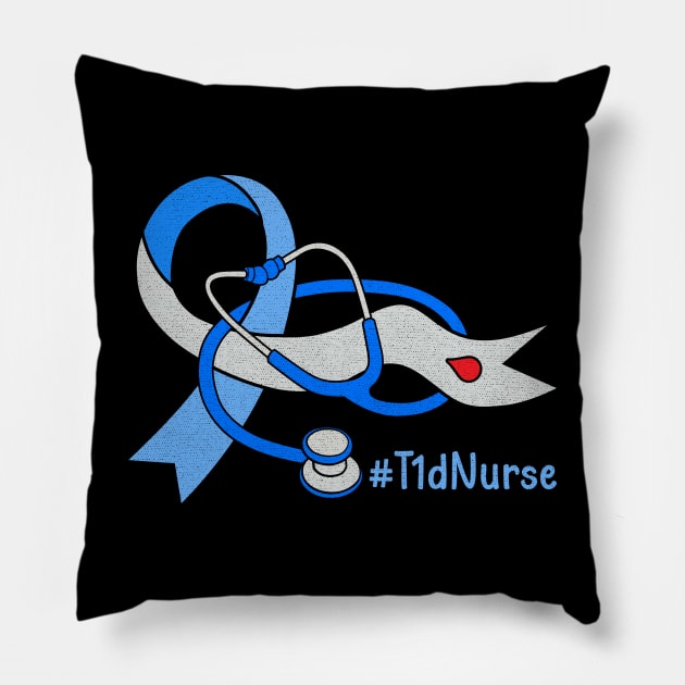 T1D Nurse Stethoscope Pillow by catador design