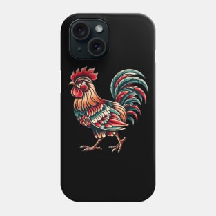 rooster tattoo drawing Phone Case