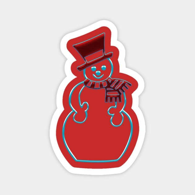 Elegant snowman Magnet by YamyMorrell