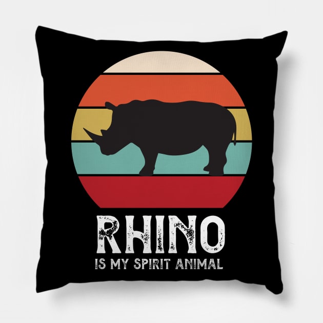 Rhino spirit animal Pillow by Mako Design 