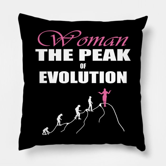 Woman peak of evolution Pillow by Mamon