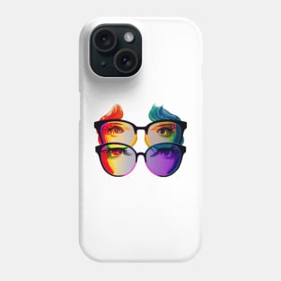 Rainbow colours glasses Phone Case