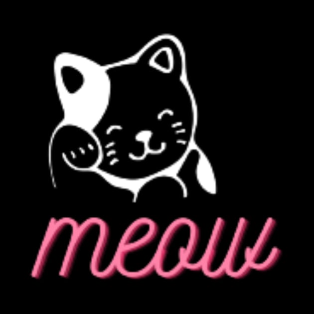 Meow Cat TShirt  - Cute Cat Wordplay TShirt by Magnus28