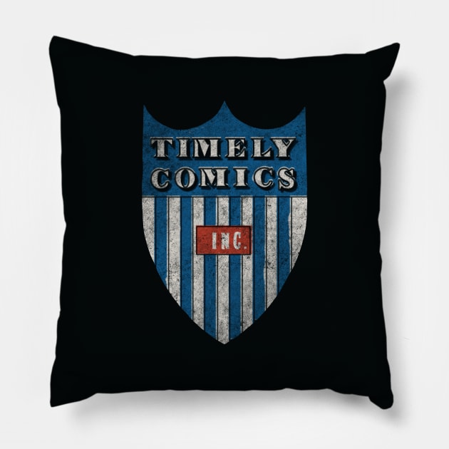 Timely Shield Pillow by ThirteenthFloor