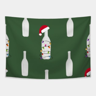 Christmas champagne bottle with Christmas light bulb Tapestry