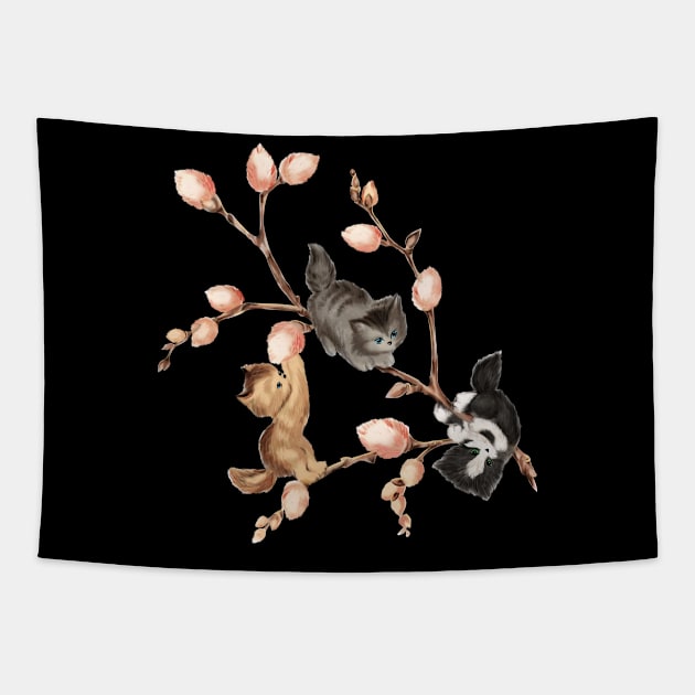 KITTEN AND COTTON Tapestry by JohnetteMcdonnell