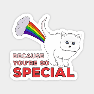 Because You're So Special - Funny Cat Fart Rainbow Magnet