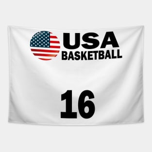 USA Basketball Number 16 T-shirt Design Tapestry