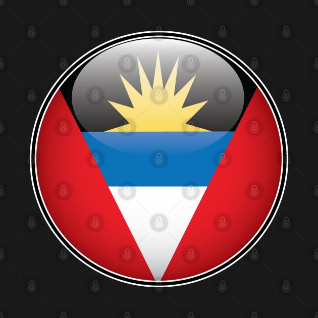 Antigua and Barbuda National Flag Glossy Button by IslandConcepts