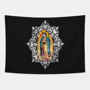 Our Lady of Guadalupe Mexico Mexican Virgen Virgin Pro Life Mexico Silver 108 Tapestry