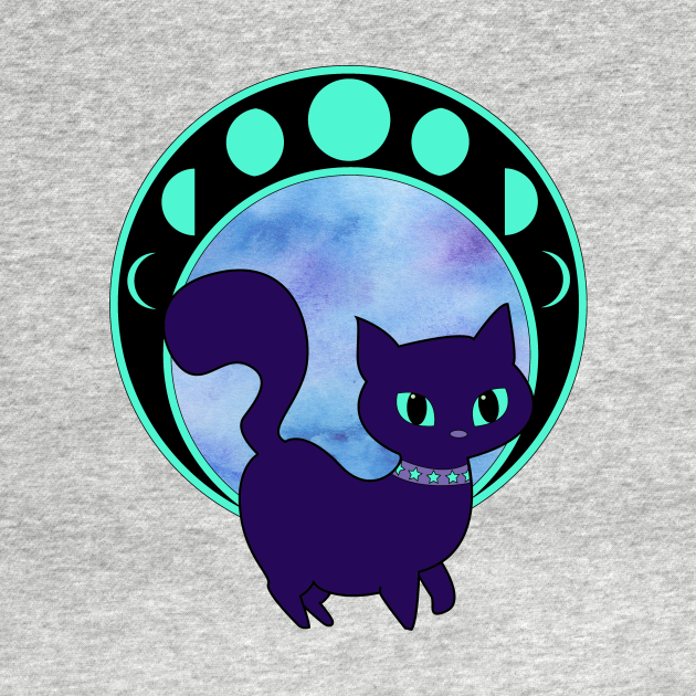 Luna the Moon Cat - Cat - T-Shirt | TeePublic