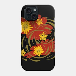 Abstract folk floral art. Flowers print, poster. Phone Case