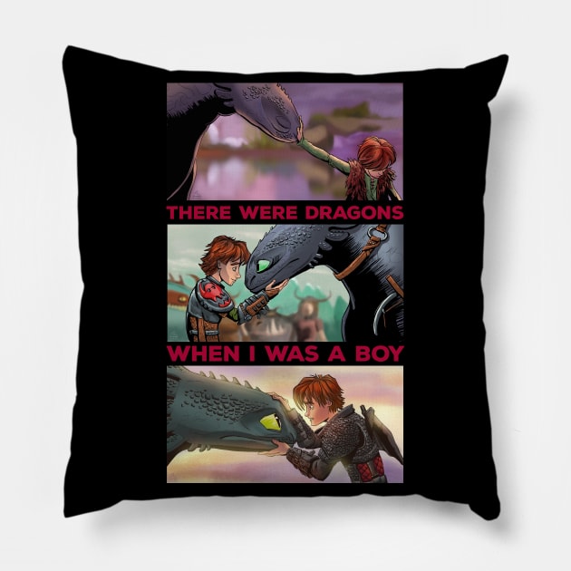 There Were Dragons When I Was A Boy Pillow by inhonoredglory