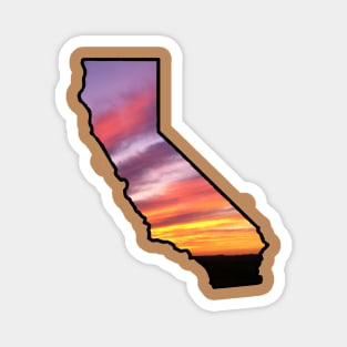 California Golden State Sunset Outline Magnet