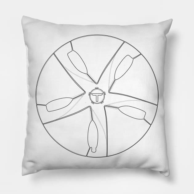 Electric Car Aero Wheel Cap Cover Pillow by Shannon Marie