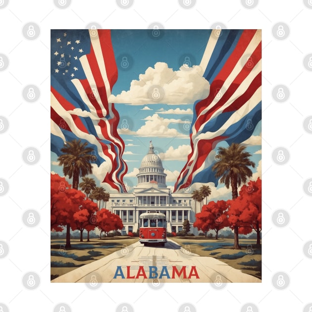 Alabama United States of America Tourism Vintage Poster by TravelersGems