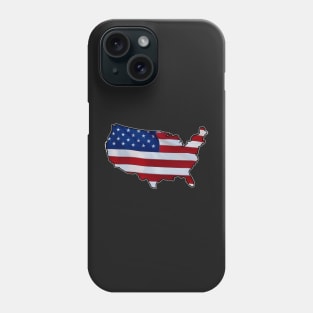 American Flag in Map Phone Case