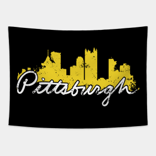 Pittsburgh Cursive Skyline Tapestry