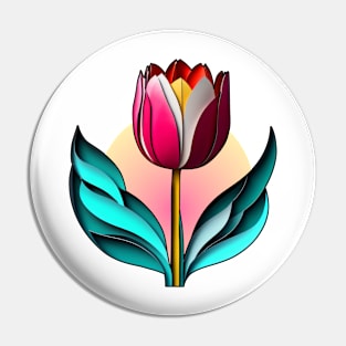 Beautiful Tulip - Papercut STyle Pin